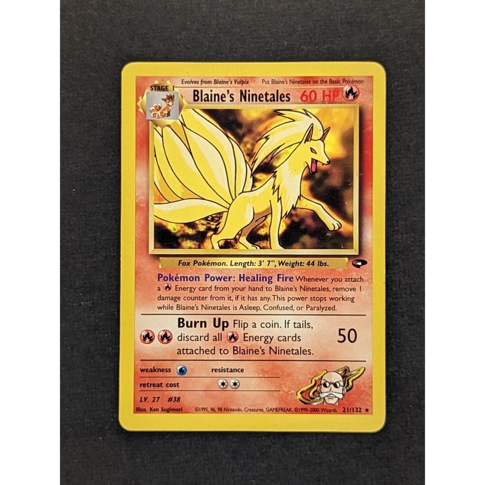 Pokemon Blaine's Ninetales Gym Challenge 21/132 Unlimited Rare LP